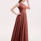 Poppy Corto Vestido De Dama De Honor Hasta La Rodilla Con Escote En V Terracota Tallas Grandes