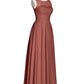 Poppy Corto Vestido De Dama De Honor Hasta La Rodilla Con Escote En V Terracota Tallas Grandes