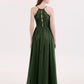 Quintina Tirante Espagueti Novio Gasa Vestido Verde Oliva Tallas Grandes