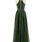 Quintina Tirante Espagueti Novio Gasa Vestido Verde Oliva Tallas Grandes