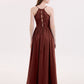 Quintina Tirante Espagueti Novio Gasa Vestido Terracota Tallas Grandes