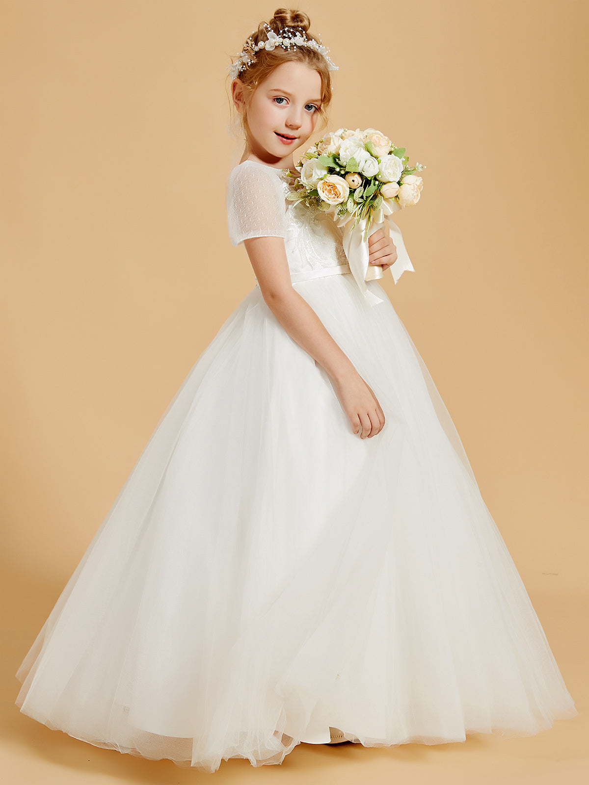 Elegancia En Tul: Vestidos De NiñA De Las Flores Con Adornos De Botones