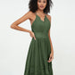 Vestidos boho con falda de encaje y chiffon en capas Verde Oliva Tallas Grandes