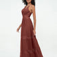 Vestidos boho con falda de encaje y chiffon en capas Terracota Tallas Grandes