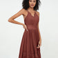 Vestidos boho con falda de encaje y chiffon en capas Terracota Tallas Grandes