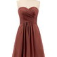 Samantha Sin Tirante Novio Corto Vestido De Dama De Honor Terracota Tallas Grandes