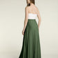 Vestidos de falda de chiffon con cuerpo de encaje marfil y abertura Verde Oliva Tallas Grandes