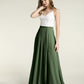 Vestidos de falda de chiffon con cuerpo de encaje marfil y abertura Verde Oliva