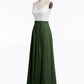 Vestidos de falda de chiffon con cuerpo de encaje marfil y abertura Verde Oliva