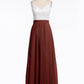 Vestidos de falda de chiffon con cuerpo de encaje marfil y abertura Terracota Tallas Grandes