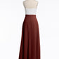 Vestidos de falda de chiffon con cuerpo de encaje marfil y abertura Terracota Tallas Grandes