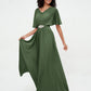 Vestidos máximos de chiffon con ilusión de escote corazón Verde Oliva