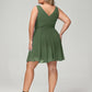 Shirley Escote En V Gasa Corto Vestidos De Dama De Honor Verde Oliva Tallas Grandes