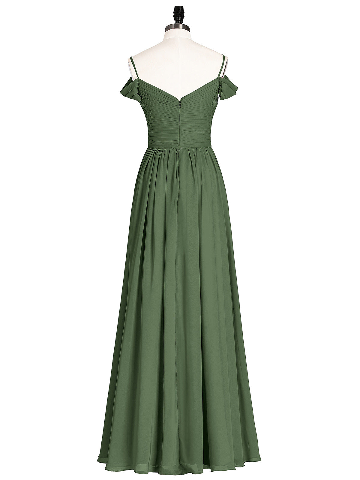 Simona Gasa Vestido De Dama De Honor Con Corpino Plisado Verde Oliva Tallas Grandes