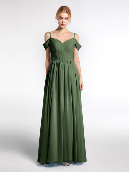 Simona Gasa Vestido De Dama De Honor Con Corpino Plisado Verde Oliva Tallas Grandes