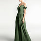 Simona Gasa Vestido De Dama De Honor Con Corpino Plisado Verde Oliva Tallas Grandes