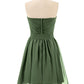 Stephanie Sin Tirante Novio Mini Vestidos Verde Oliva Tallas Grandes
