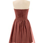 Stephanie Sin Tirante Novio Mini Vestidos Terracota Tallas Grandes