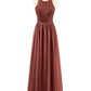 Suzanne Encaje Largo Vestido Con Novio Espejismo Terracota
