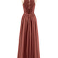 Suzanne Encaje Largo Vestido Con Novio Espejismo Terracota
