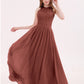 Suzanne Encaje Largo Vestido Con Novio Espejismo Terracota