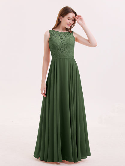 Tabitha Encaje Corpino Gasa Falda Largo Vestido Verde Oliva Tallas Grandes