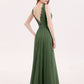 Tabitha Encaje Corpino Gasa Falda Largo Vestido Verde Oliva Tallas Grandes