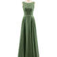 Tabitha Encaje Corpino Gasa Falda Largo Vestido Verde Oliva Tallas Grandes