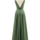 Tabitha Encaje Corpino Gasa Falda Largo Vestido Verde Oliva Tallas Grandes