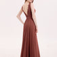 Tabitha Encaje Corpino Gasa Falda Largo Vestido Terracota Tallas Grandes
