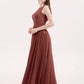 Tabitha Encaje Corpino Gasa Falda Largo Vestido Terracota Tallas Grandes