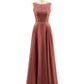 Tabitha Encaje Corpino Gasa Falda Largo Vestido Terracota Tallas Grandes