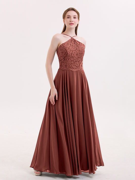 Tallulah Encaje Y Gasa Vestido De Dama De Honor Terracota Tallas Grandes