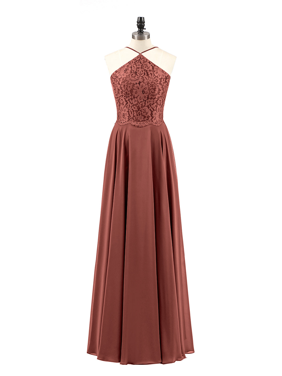 Tallulah Encaje Y Gasa Vestido De Dama De Honor Terracota