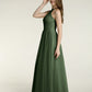 Vestidos largos con cuerpo de encaje y falda de tul Verde Oliva Tallas Grandes