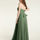 Vestidos de tul sin tirantes con escote en corazón y lazo Verde Oliva Tallas Grandes