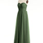 Vestidos de tul sin tirantes con escote en corazón y lazo Verde Oliva Tallas Grandes