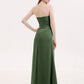 Verna Sin Tirante Novio Vestido Con Apertura Verde Oliva Tallas Grandes
