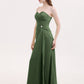 Verna Sin Tirante Novio Vestido Con Apertura Verde Oliva Tallas Grandes