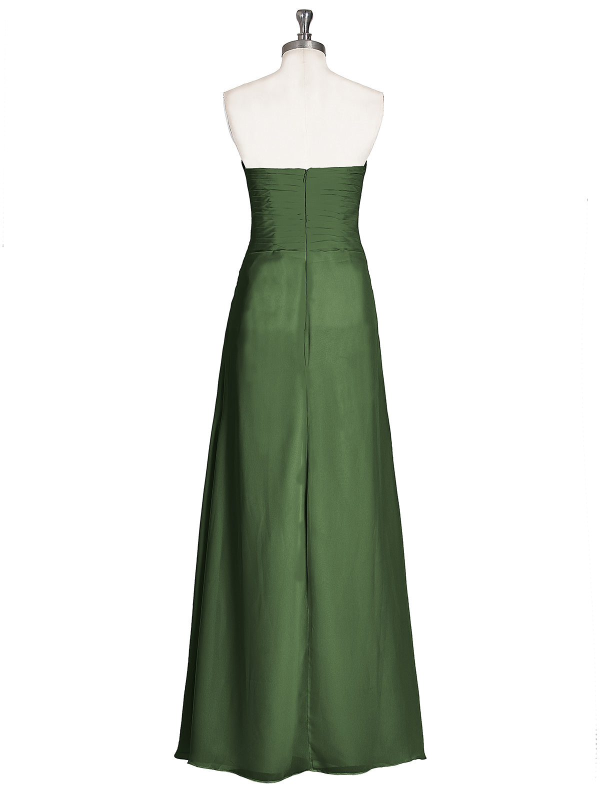 Verna Sin Tirante Novio Vestido Con Apertura Verde Oliva Tallas Grandes
