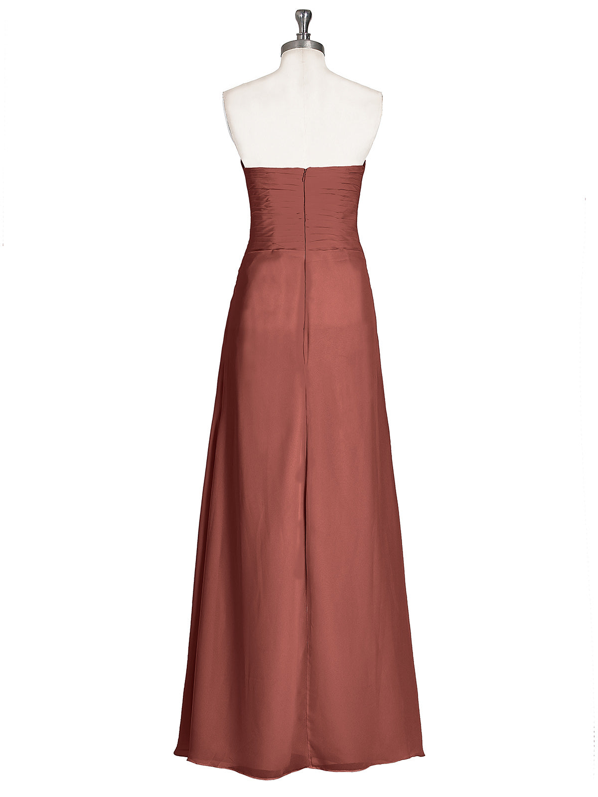 Verna Sin Tirante Novio Vestido Con Apertura Terracota Tallas Grandes