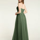 Vestidos largos de dama de honor sin tirantes con escote en corazón y falda de tul Verde Oliva Tallas Grandes