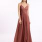Vestidos con cuerpo de encaje y falda de chiffon con abertura Terracota