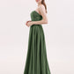 Wendy Sin Tirante Novio Maxi Vestido De Dama De Honor Verde Oliva Tallas Grandes