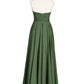 Wendy Sin Tirante Novio Maxi Vestido De Dama De Honor Verde Oliva Tallas Grandes