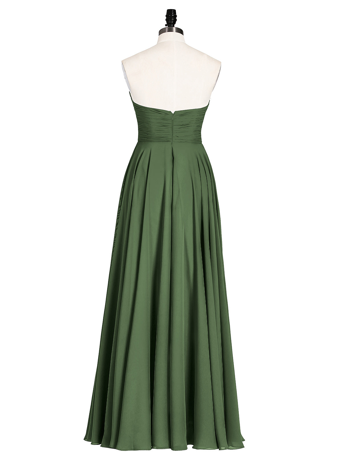 Wendy Sin Tirante Novio Maxi Vestido De Dama De Honor Verde Oliva Tallas Grandes