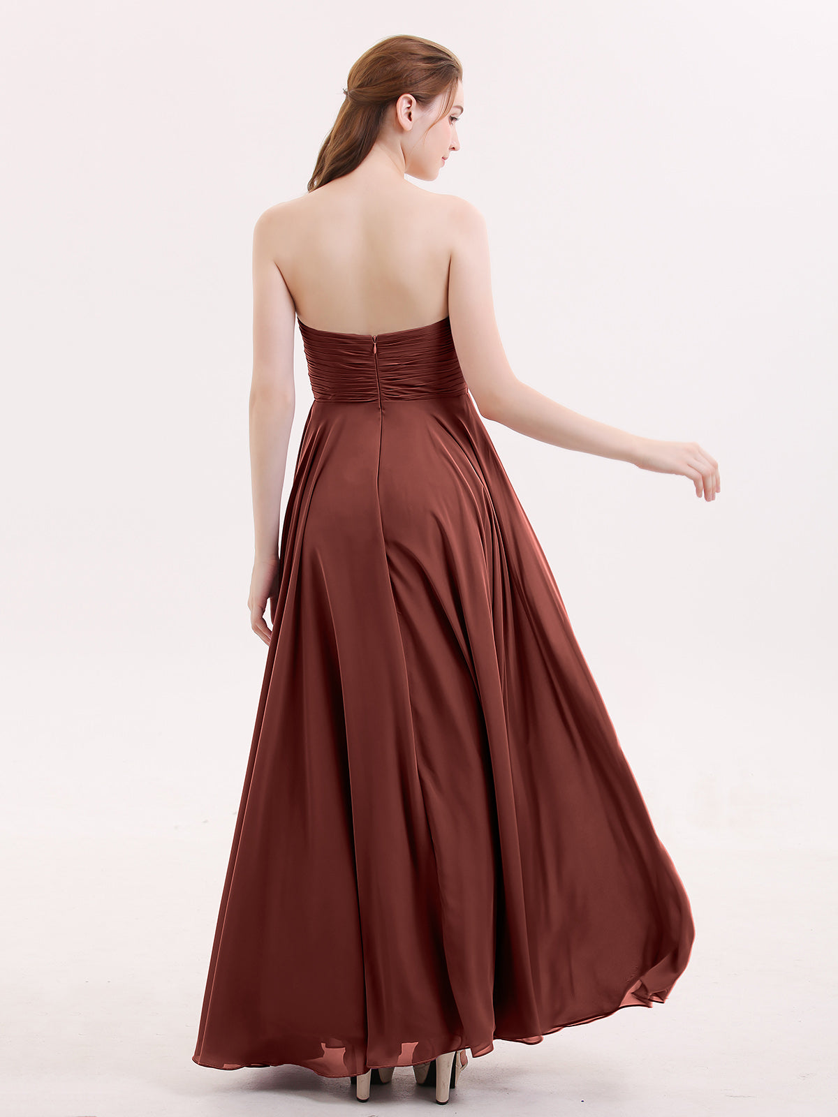 Wendy Sin Tirante Novio Maxi Vestido De Dama De Honor Terracota Tallas Grandes
