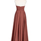 Wendy Sin Tirante Novio Maxi Vestido De Dama De Honor Terracota